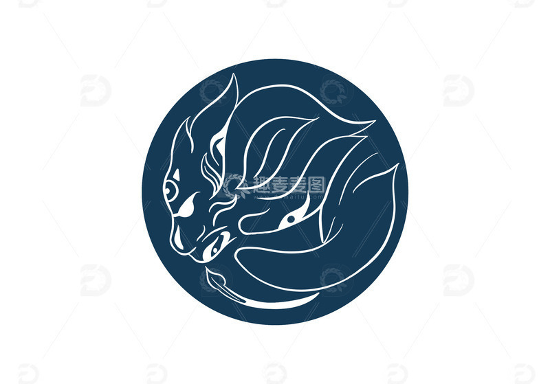 狮纹原创简约免扣元素图案