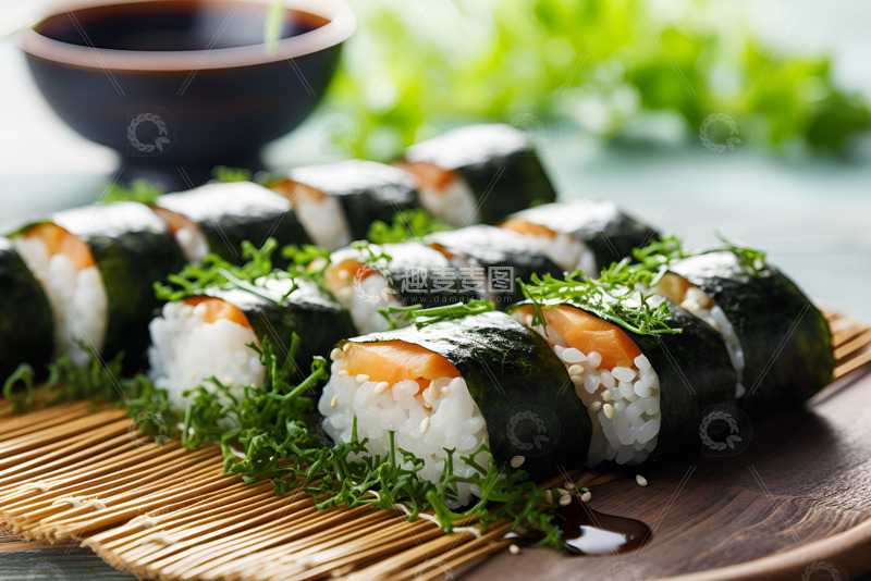 高清大图下载【趣麦麦图】一盘海苔寿司
