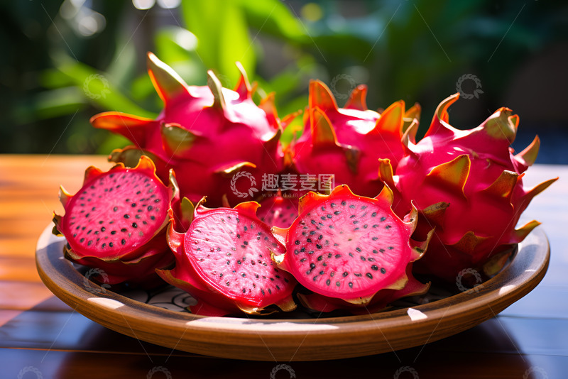 高清大图下载【趣麦麦图】一盘红心火龙果