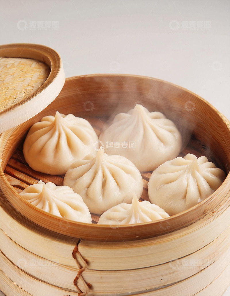 高清大图下载【趣麦麦图】传统中国美食：蒸笼小笼包包子7
