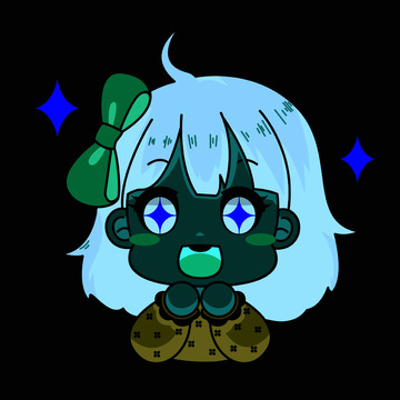 星星眼小女孩卡通人物矢量图