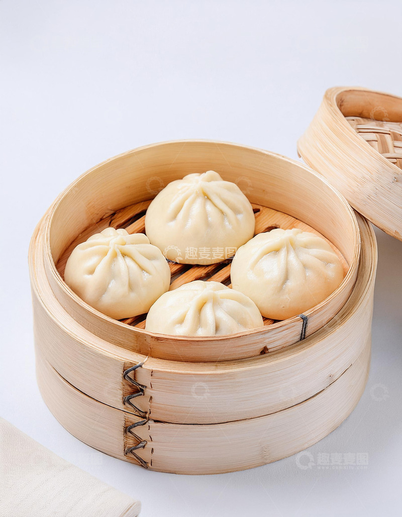 高清大图下载【趣麦麦图】传统中国美食：蒸笼小笼包包子11