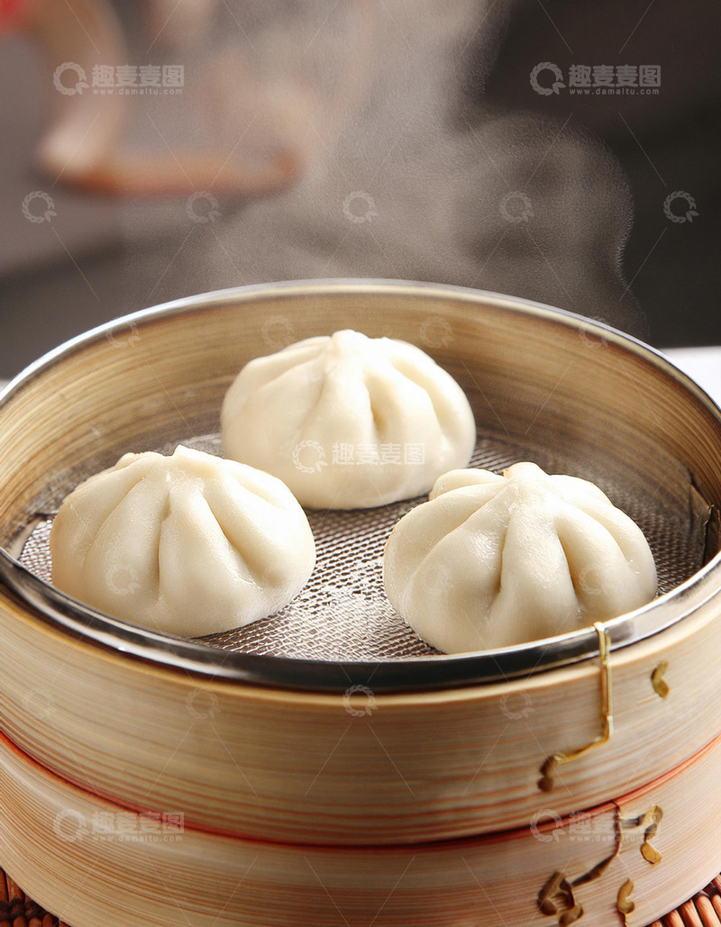 高清大图下载【趣麦麦图】传统中国美食：蒸笼小笼包包子13