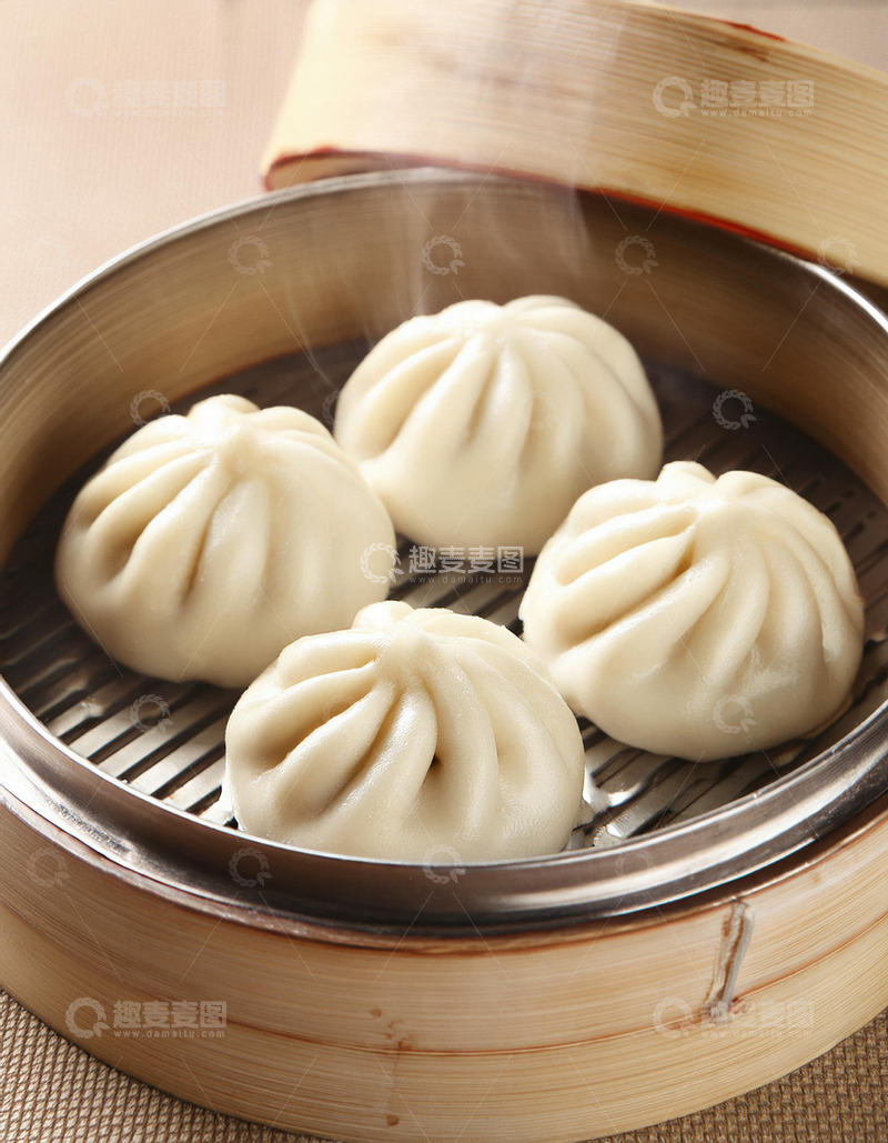 高清大图下载【趣麦麦图】传统中国美食：蒸笼小笼包包子2