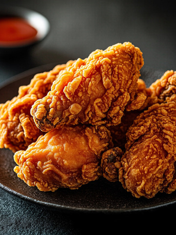 创意炸鸡美食创意摄影图1