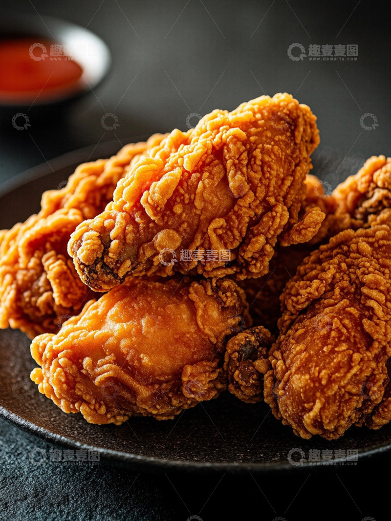 创意炸鸡美食创意摄影图1
