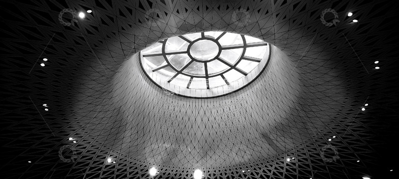 高清大图下载【趣麦麦图】现代建筑的几何之美：黑白穹顶1