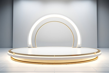 电商白色圆台背景