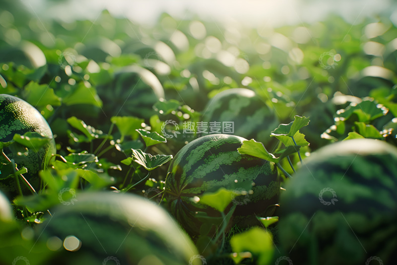 高清大图下载【趣麦麦图】绿色的西瓜地