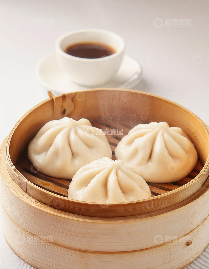 高清大图下载【趣麦麦图】传统中国美食：蒸笼小笼包包子6