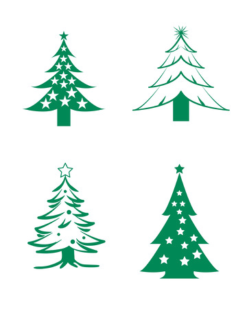 矢量绿色圣诞树