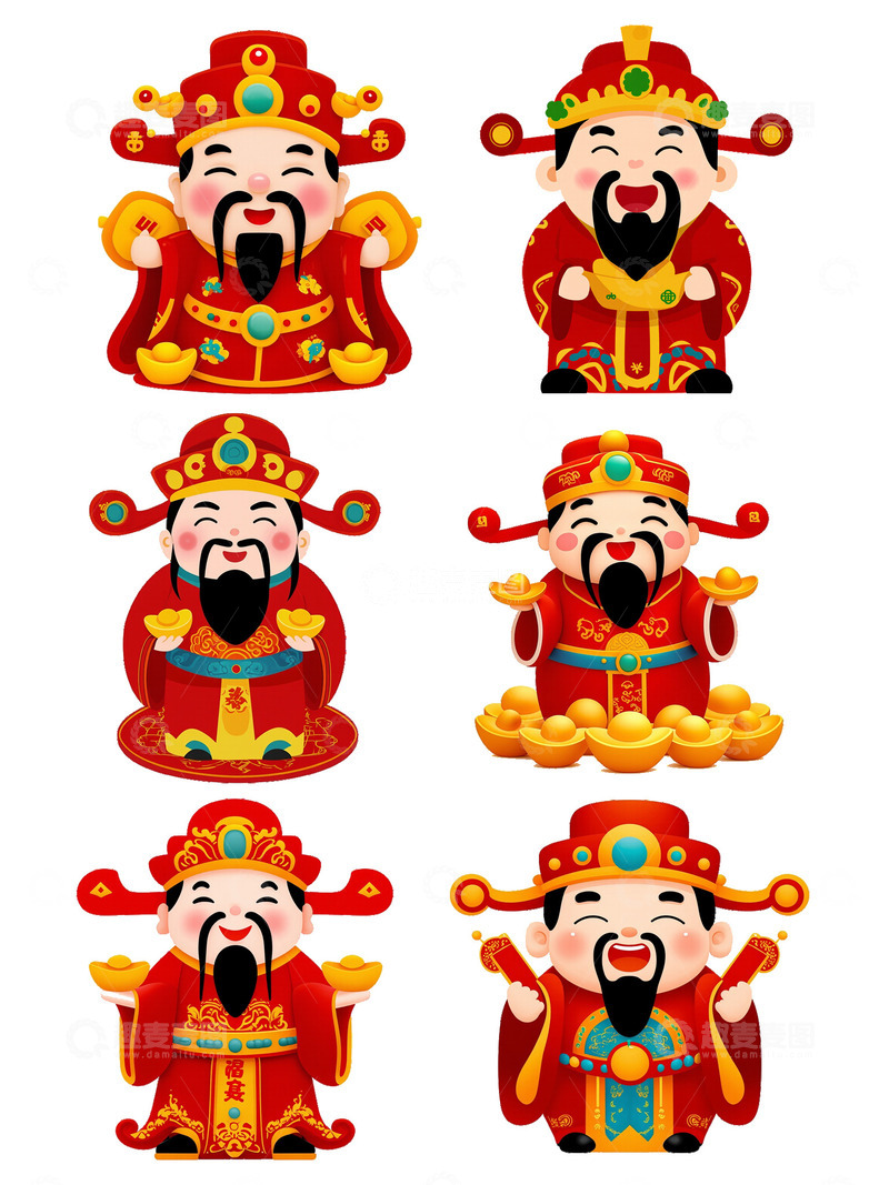 源文件下载【趣麦麦图】卡通喜庆手绘财神爷