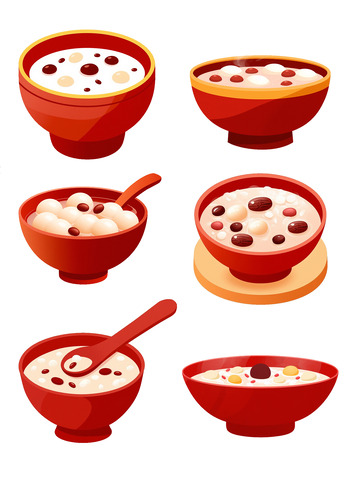 腊八节腊八粥卡通扁平手绘元素