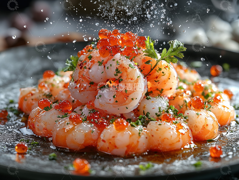 高清大图下载【趣麦麦图】海鲜虾仁摆盘1