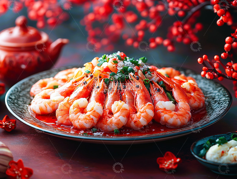 高清大图下载【趣麦麦图】海鲜虾仁摆盘