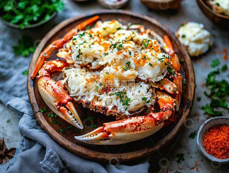 高清大图下载【趣麦麦图】海鲜芝士焗螃蟹
