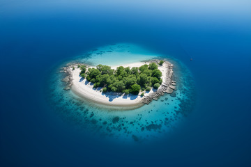 海洋中心的一座海岛