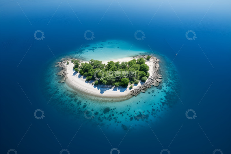 海洋中心的一座海岛