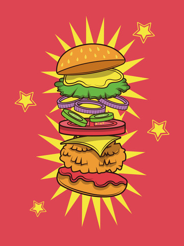 汉堡矢量插图