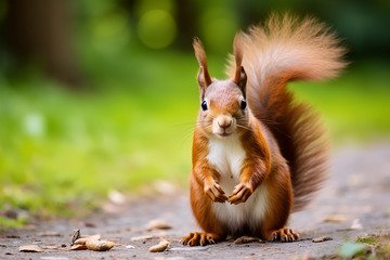 草地上的可爱松鼠