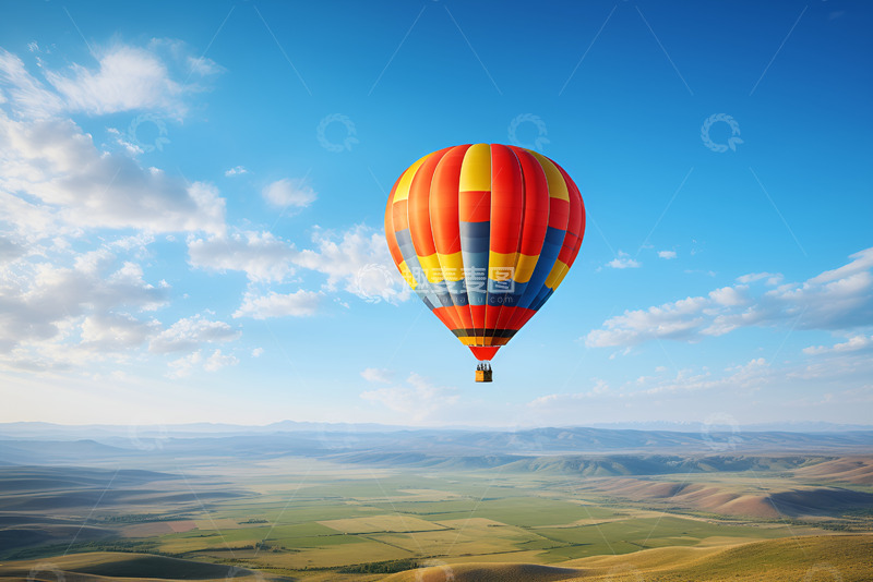 高清大图下载【趣麦麦图】天空中飞翔的热气球1