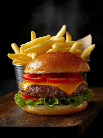 创意汉堡薯条快餐美食摄影1