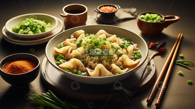 高清大图下载【趣麦麦图】中餐水饺拉面