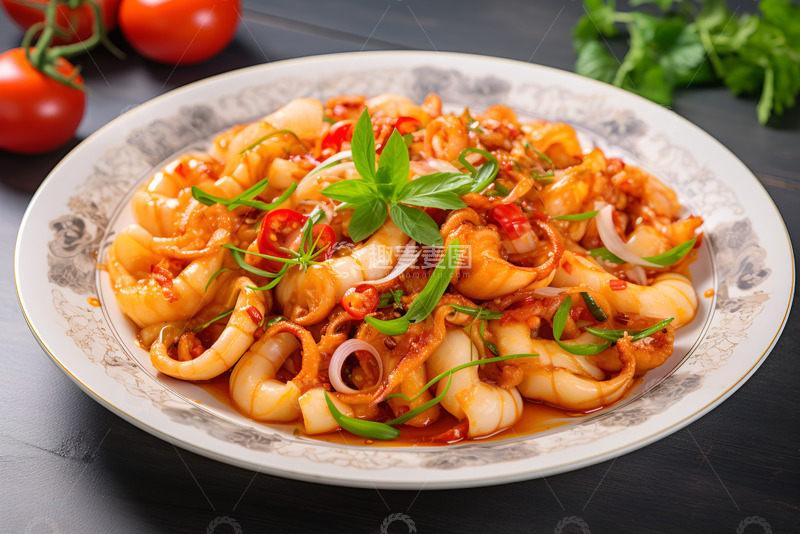 一盘美味的炒鱿鱼1