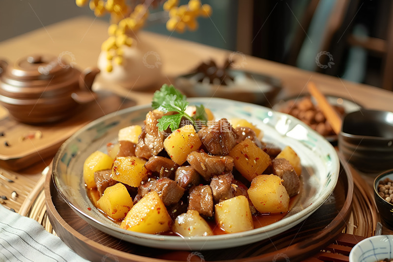 高清大图下载【趣麦麦图】-美味的土豆炖牛肉