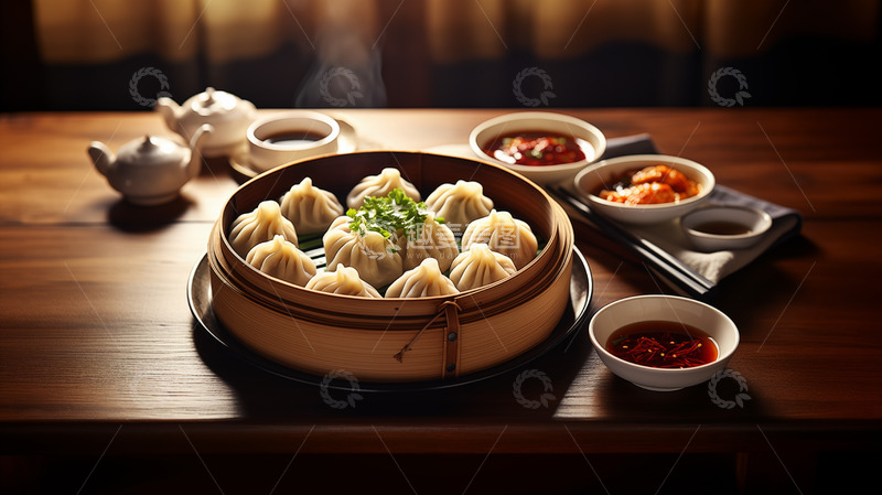 高清大图下载【趣麦麦图】广式点心蒸饺