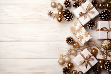 圣诞节礼物松果桌面装饰