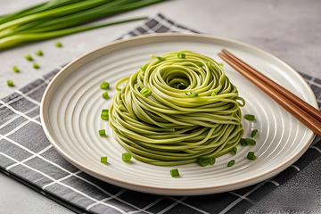 菠菜面条摄影图1