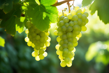 葡萄藤上的绿色葡萄