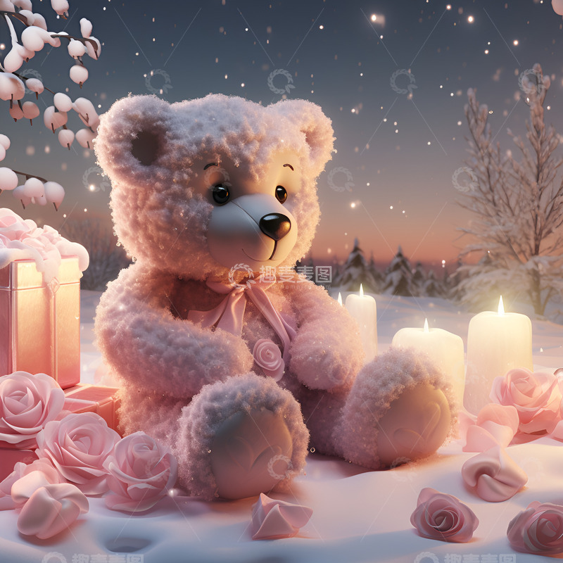 高清大图下载【趣麦麦图】粉色的小熊猫玩具