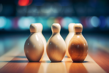 保龄球球瓶特写