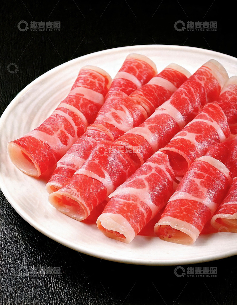 高清大图下载【趣麦麦图】火锅中的牛肉片美味