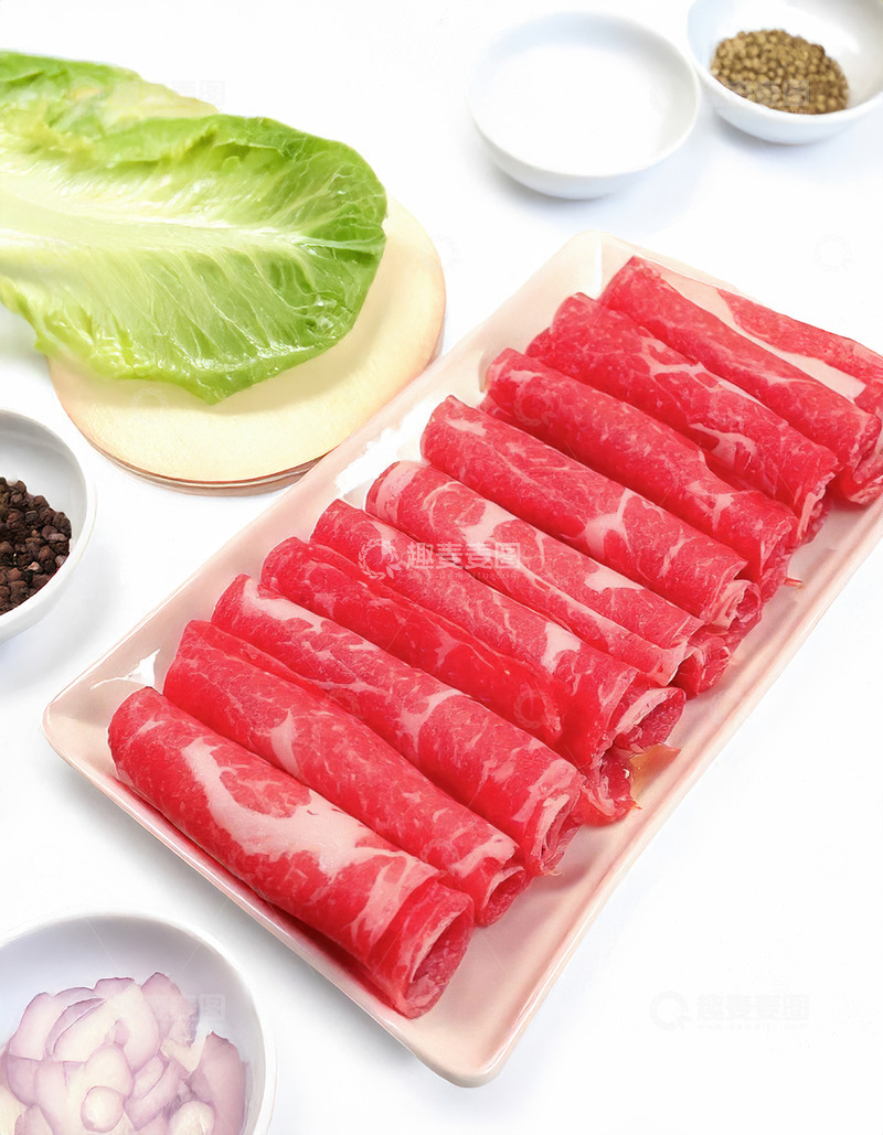 高清大图下载【趣麦麦图】火锅牛肉片的新鲜之选
