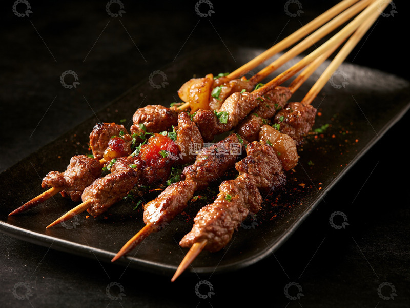 高清大图下载【趣麦麦图】创意美食烧烤烤肉串美味摄影1