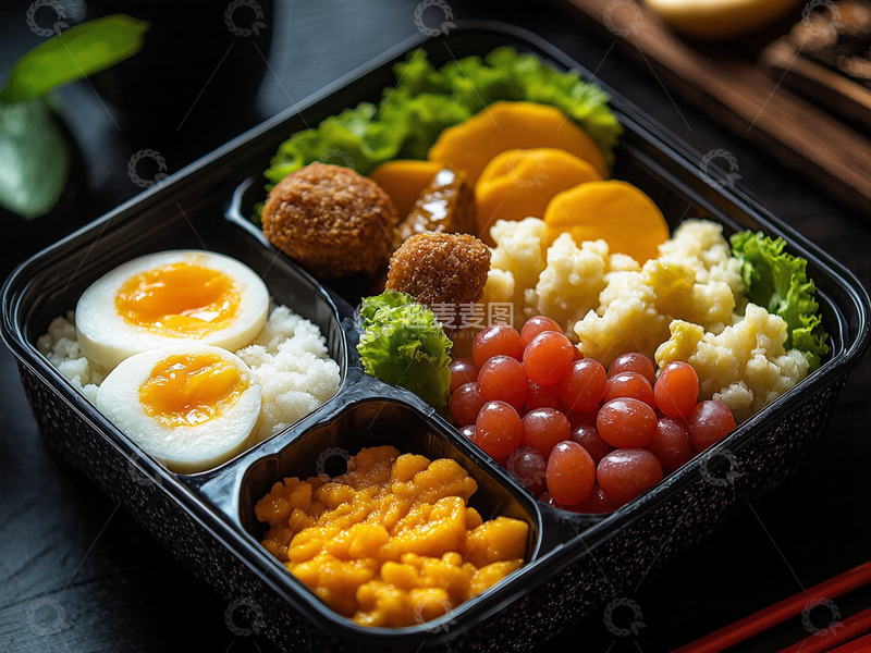 创意爱心盒饭美食摄影