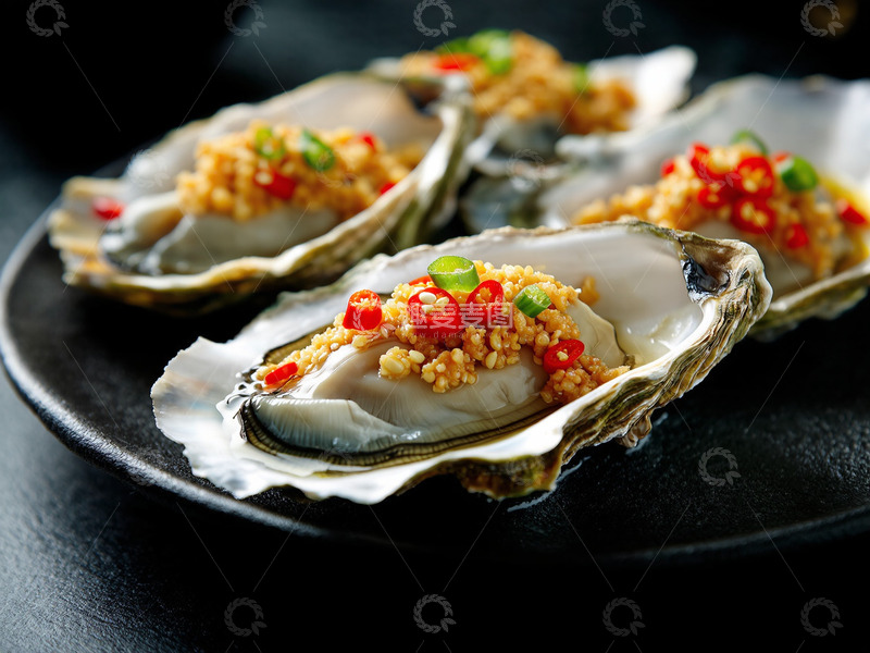 高清大图下载【趣麦麦图】创意美食烤生蚝摄影
