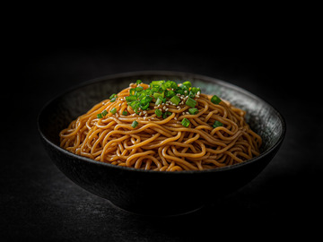 美味葱油拌面美食摄影