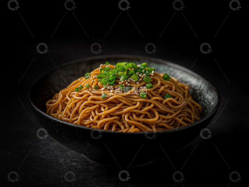 美味葱油拌面美食摄影