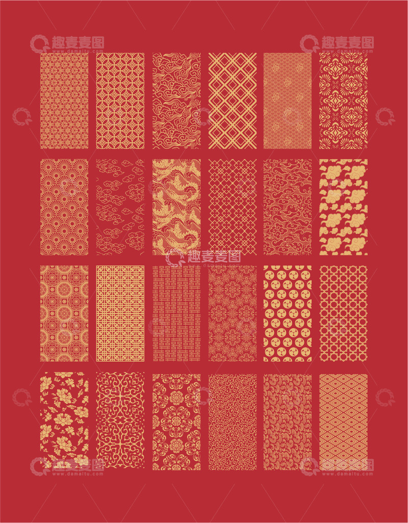 源文件下载【趣麦麦图】中式古典喜庆背景底纹