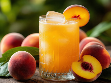 创意美味冰镇夏日饮品蜜桃汁