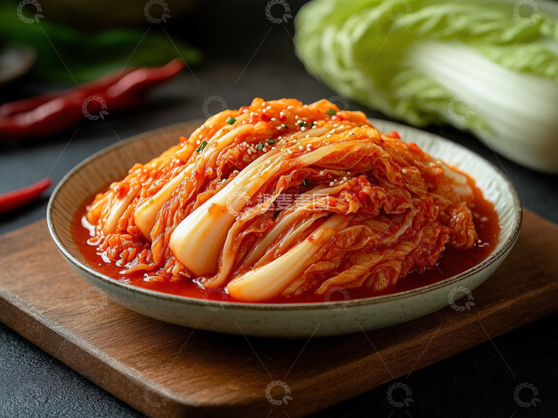 高清大图下载【趣麦麦图】创意美食辣白菜配菜摄影