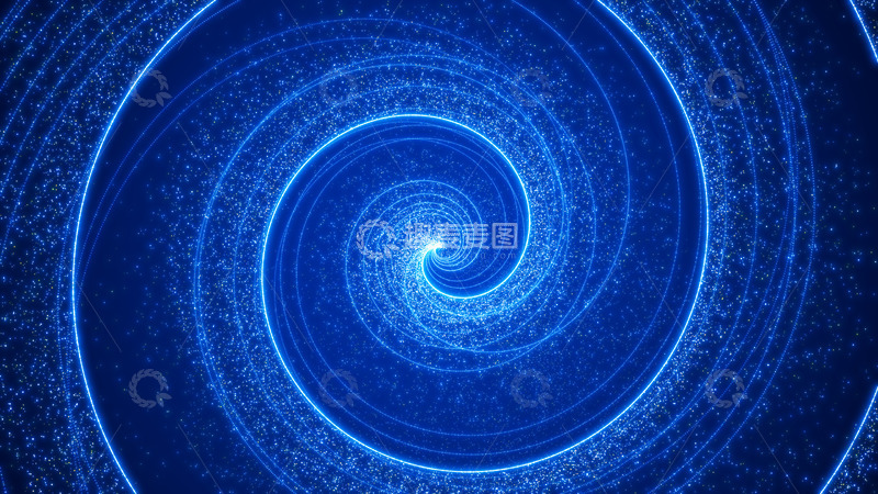 源文件下载【趣麦麦图】梦幻螺旋粒子蓝色背景