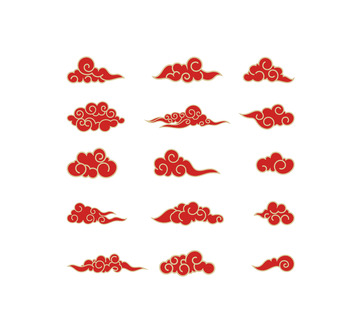 中式金边云纹祥云花纹新年喜庆