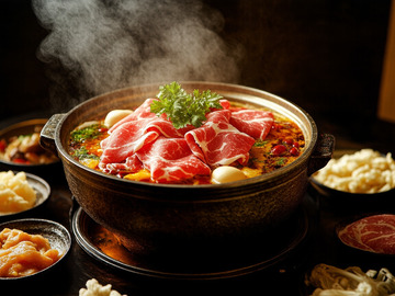 创意美食砂锅火锅摄影1