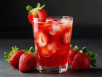 创意美味冰镇夏日饮品草莓汁