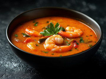 创意美食海鲜浓汤摄影